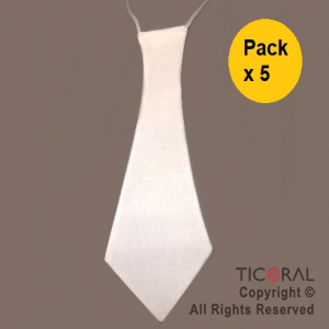 CORBATA TELA BLANCO x 5